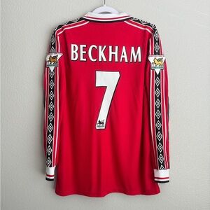 Vintage Manchester United 1999/2000 Beckham EPL home long sleeve jersey